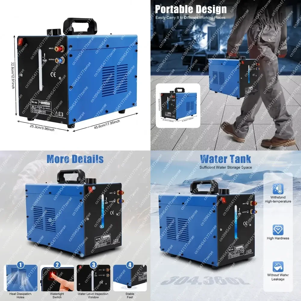 Welding Water Cooler 110V 220V 380V, TIG Welder Cooler with 10L Tank & Pump, 1.5KW Heat Dissipation for Plasma Cutter Machine