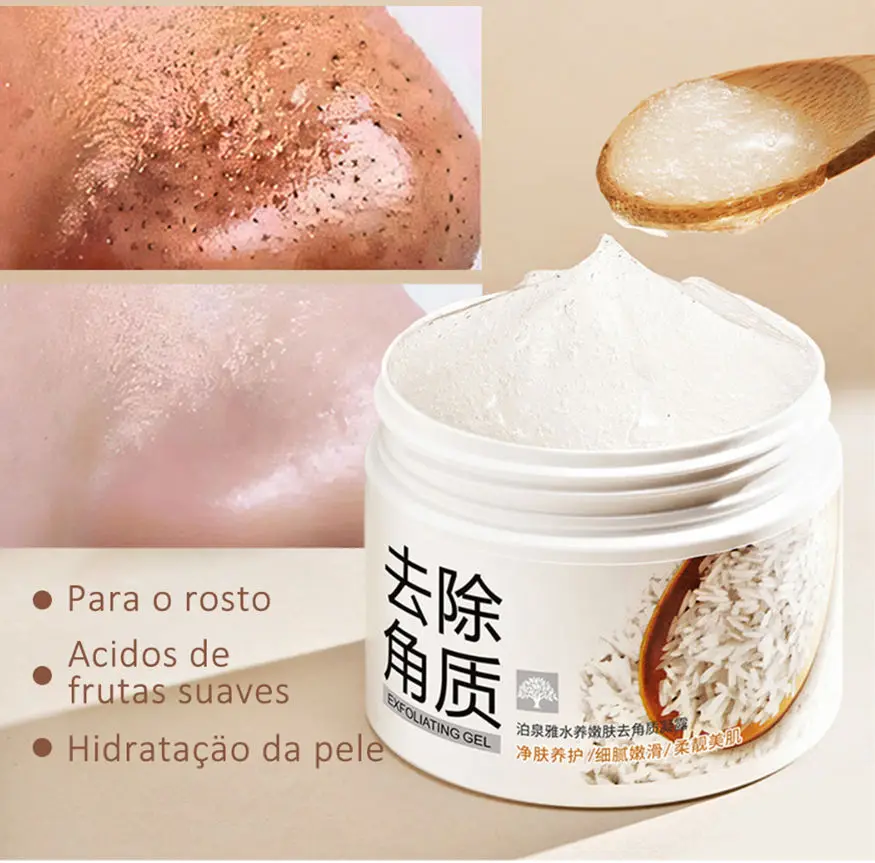 

BIOAOUA Отшелушивающий гель для лица с белым рисом, увлажняющий, питательный, уход за кожей, скраб для лица, уход за кожей, 140 г