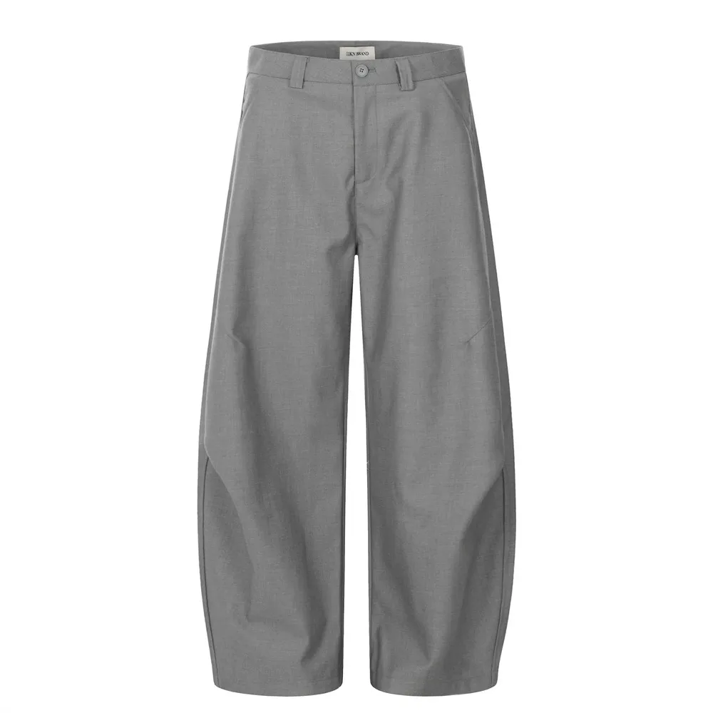 Stile americano 2025 nuovi uomini di moda tinta unita semplice basic casual alla moda pantaloni larghi a gamba larga pantaloni maschili vestiti inferiori