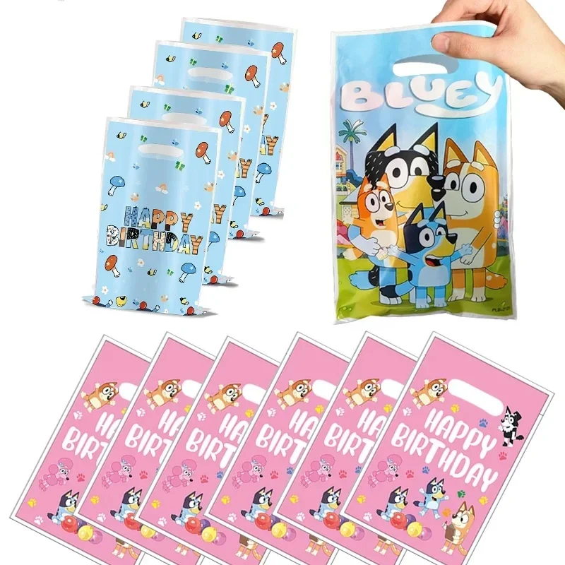 New Spot Combination Bluey Theme Party Disposable Gift Bag Candy Bag Birthday Party Decoration And Arrangement Supplies