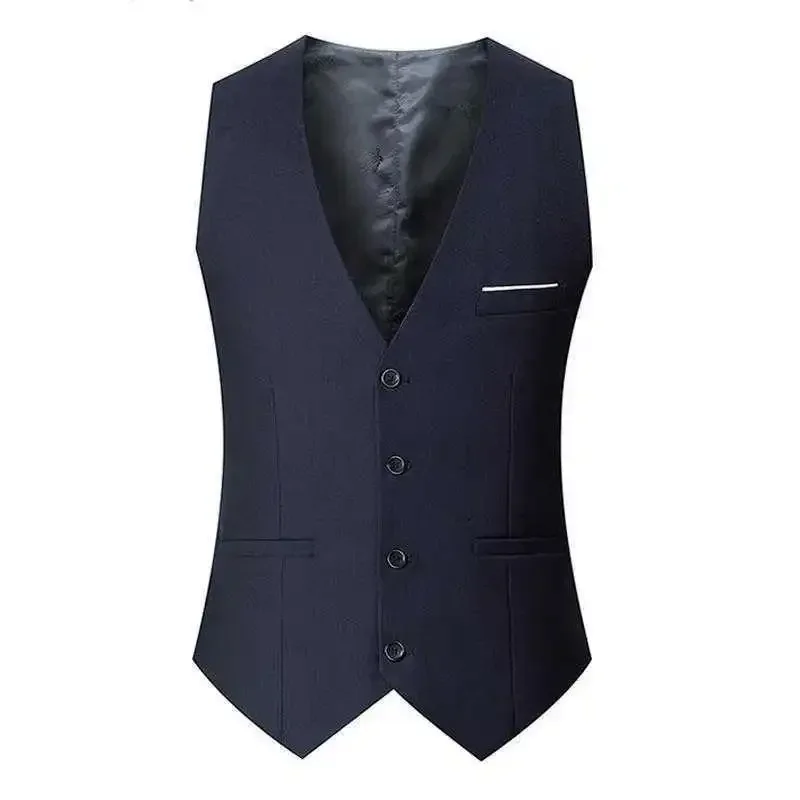 Men\'s Vest Korean Style Suit Vest 2024 Spring and Autumn Men\'s Suit Vest Slim WaistcoatNew Style British Fashion