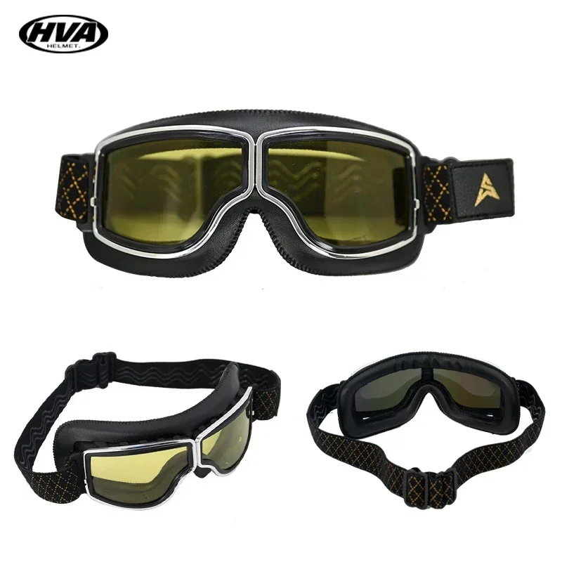 Motorrad brille wind dichte Motorrad helm brille Sonnenbrille Retro Universal Falt leder Retro Motorrad zubehör