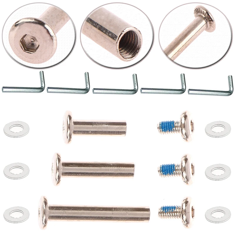 4 sets of luggage accessories, stainles steel luggage screws, luggage wheel bolts, and 5 L-shaped wrenches 4.0mm