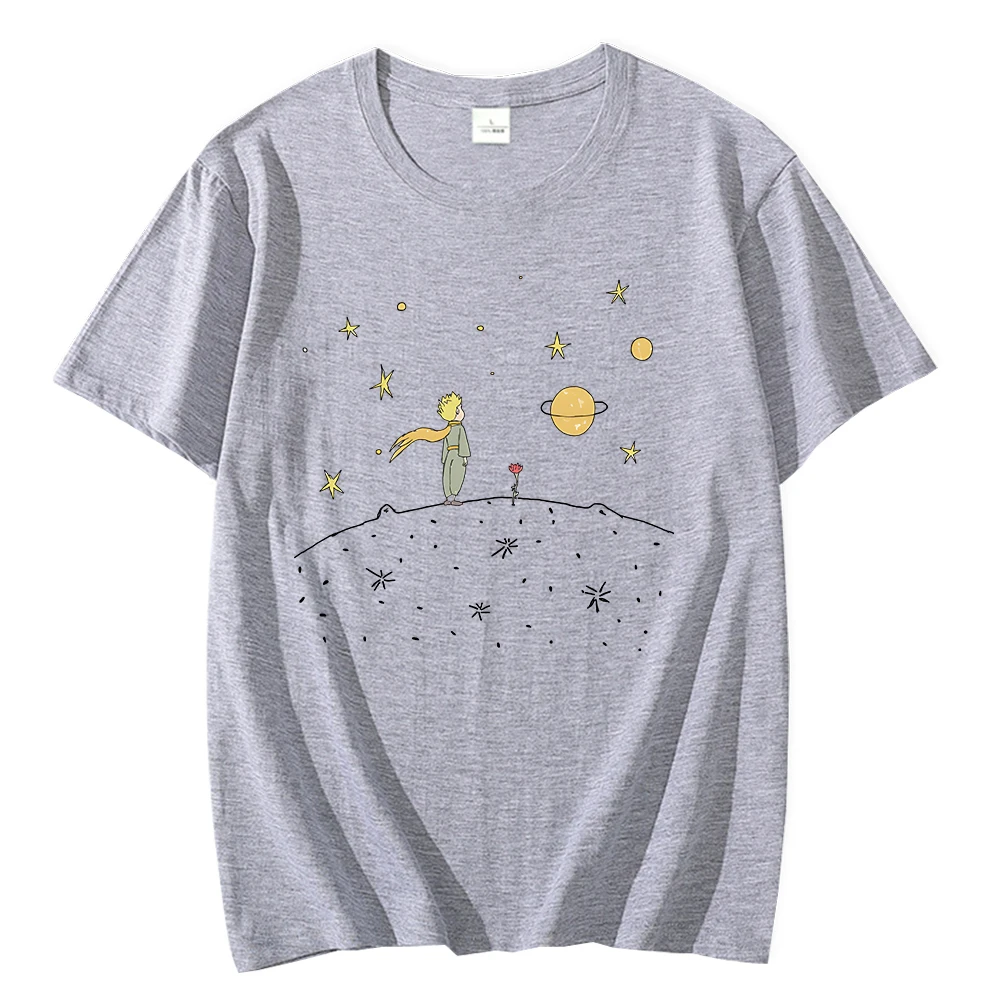 Little Prince T-shirt 100% Cotton Korean Fashion Short Sleeve Tshirt Harajuku Couple Tees for Women/Men T shirt Summer Kawaii