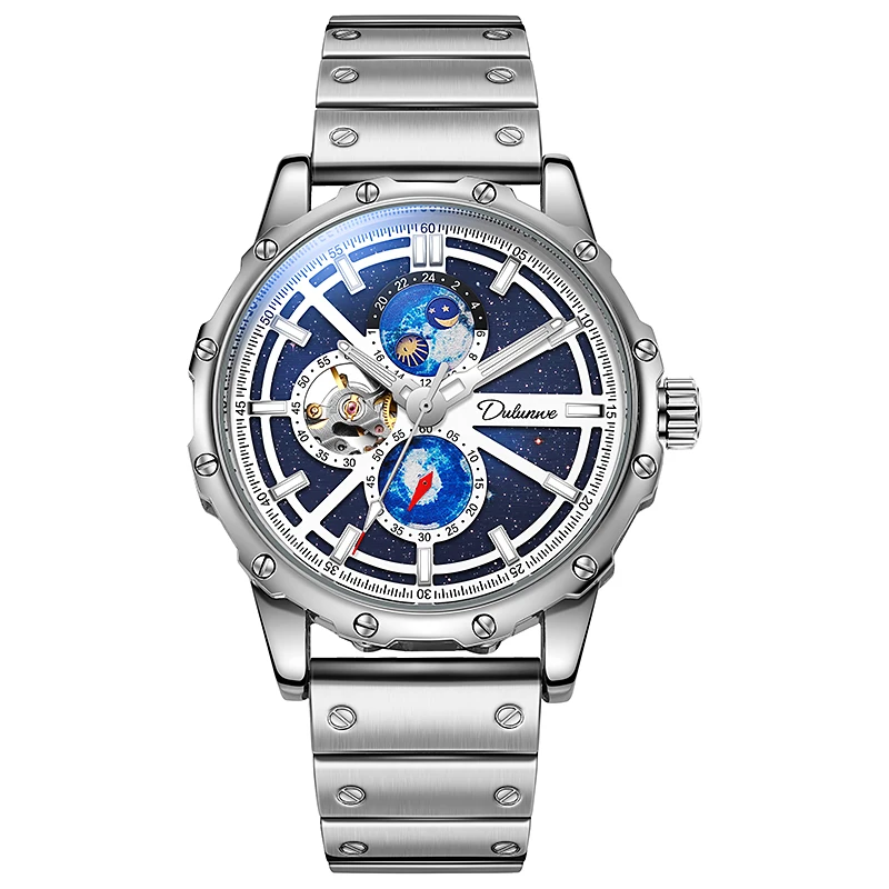

Fashion Vast Starry Sky Series Hollow Mechanical Watch Men Stainless Steel Waterproof HD Luminous Luxury Automatic Watches Mens
