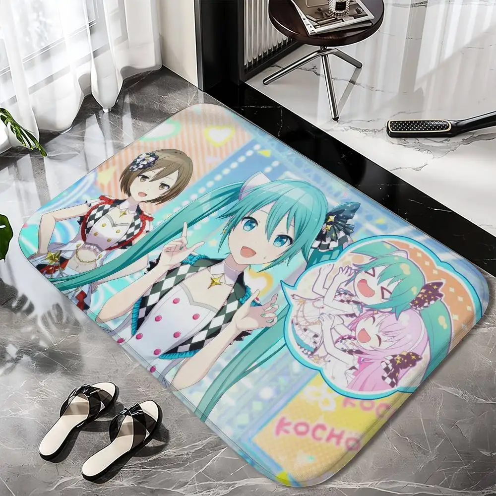 

Bilibili Hatsune Miku Floor Mat Printed Large Carpets Room And Bedroom Carpets Bathroom Anti Slip Door MATS Small Carpets