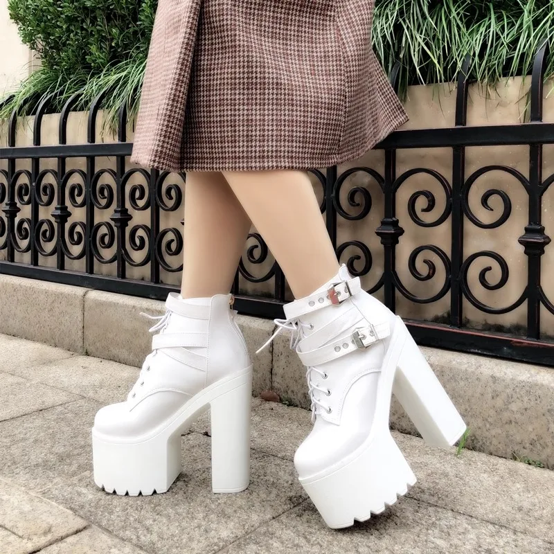Fashionable Women\'s Boots with 16CM Heels, Waterproof Platform and Thick Soles for 2026 Winte  goth high heels thigh high boot