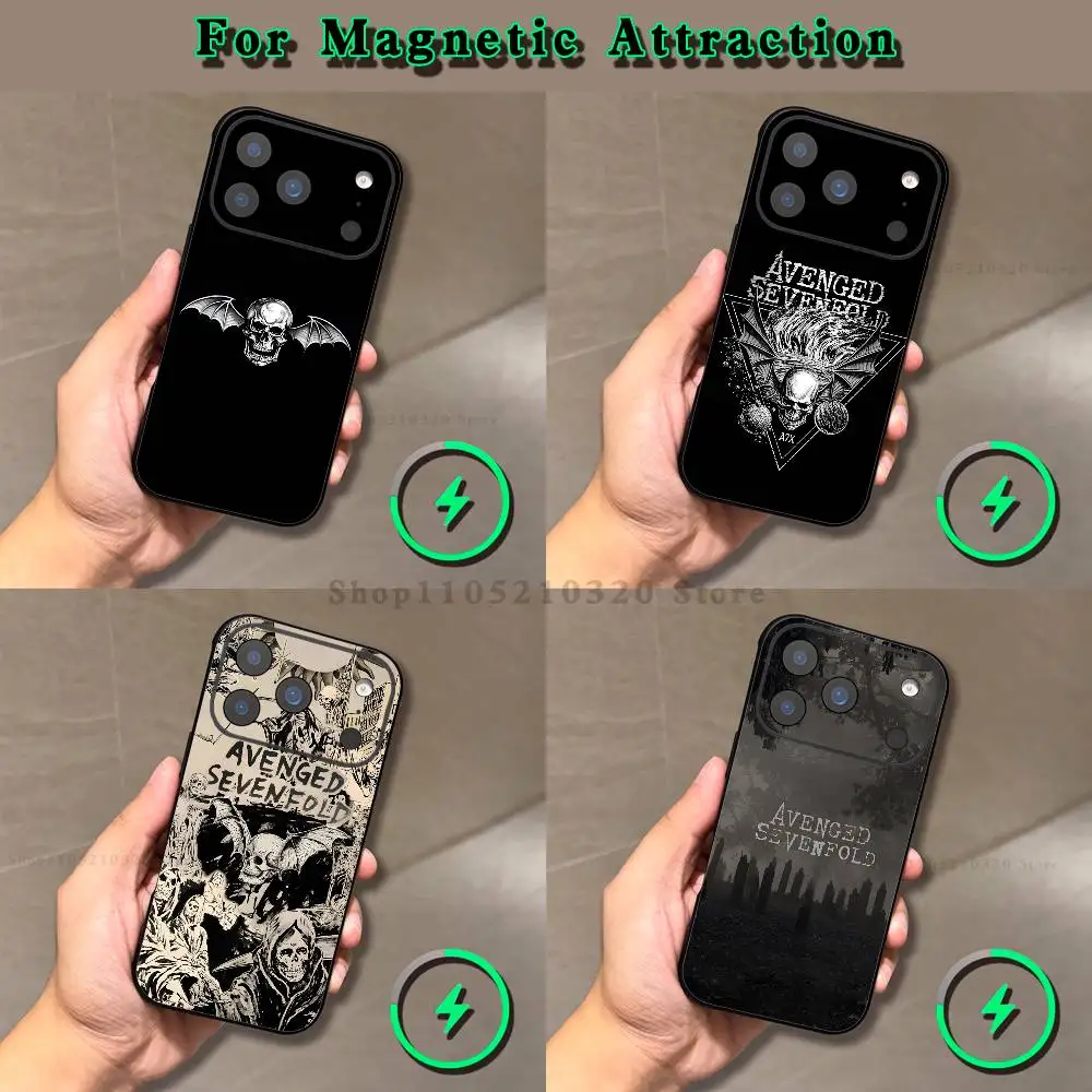 

A-Avenged Sevenfold Phone Case For iPhone 16,17,15,14,13,12,11,Pro,Max,Plus,E,Air,Mini Magnetic Magsafe Frosted Black soft