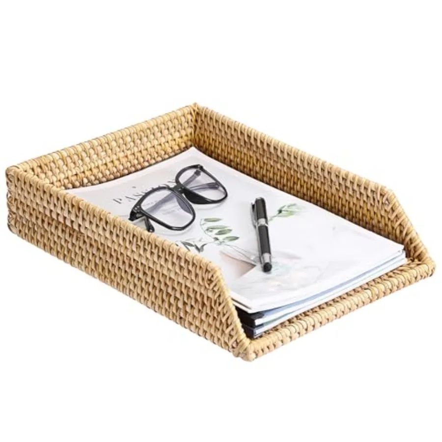 

Плетеная корзина для бумаг формата А4, лоток для писем, органайзер для документов, настольный органайзер для офиса