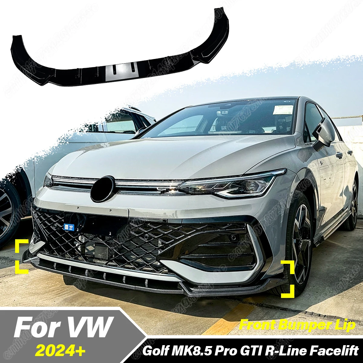 

Для Volkswagen Golf MK8.5 Pro GTI R-Line Facelift 2024 2025: Декоративные аксессуары для переднего бампера, спойлер-сплиттер
