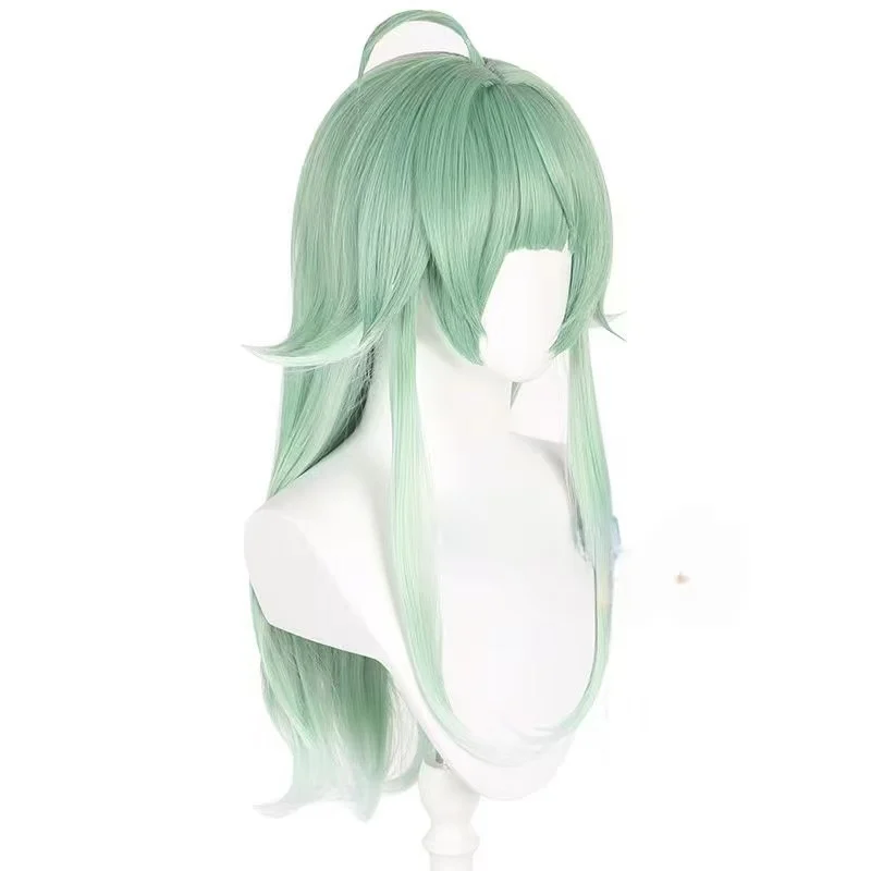 Honkai: Star Rail HuoHuo Cosplay Wig Matte High Temperature Fiber Light Green Gradient Long Wig for Halloween Costume Party