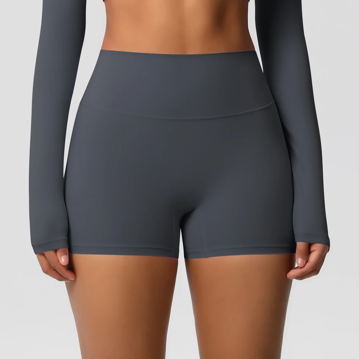 Damen-Sportshorts, Yoga-Shorts, nacktes Gefühl, hohe Taille, Yoga-Shorts, Push-Up, Fitness-Leggings, Bauchkontrolle, Yoga, schmale Shorts – Detail 24