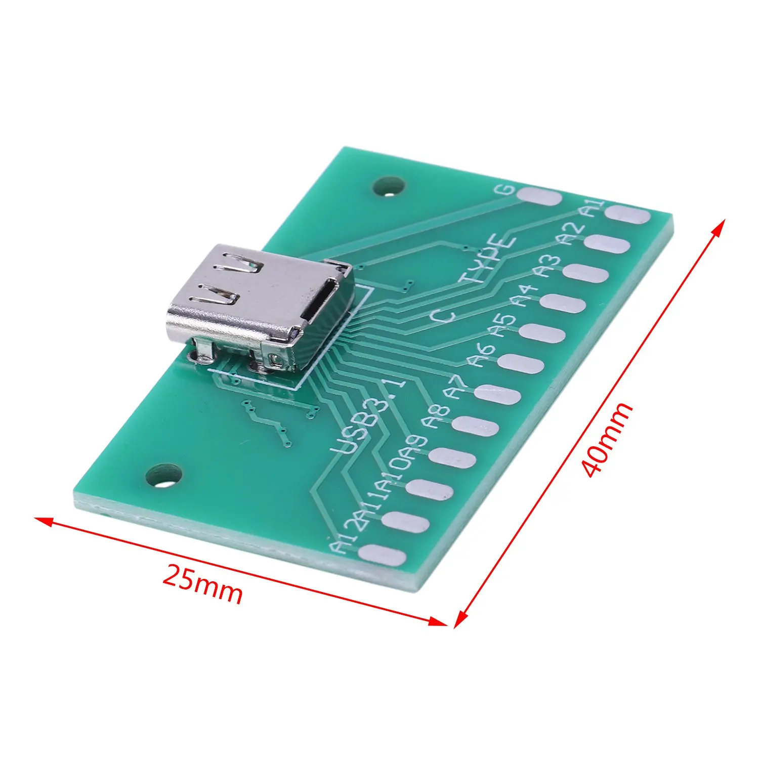 A14M Diy 24Pin Usb-C Usb 3.1 Type C Female Socket Connector Smt Type With Pc Board