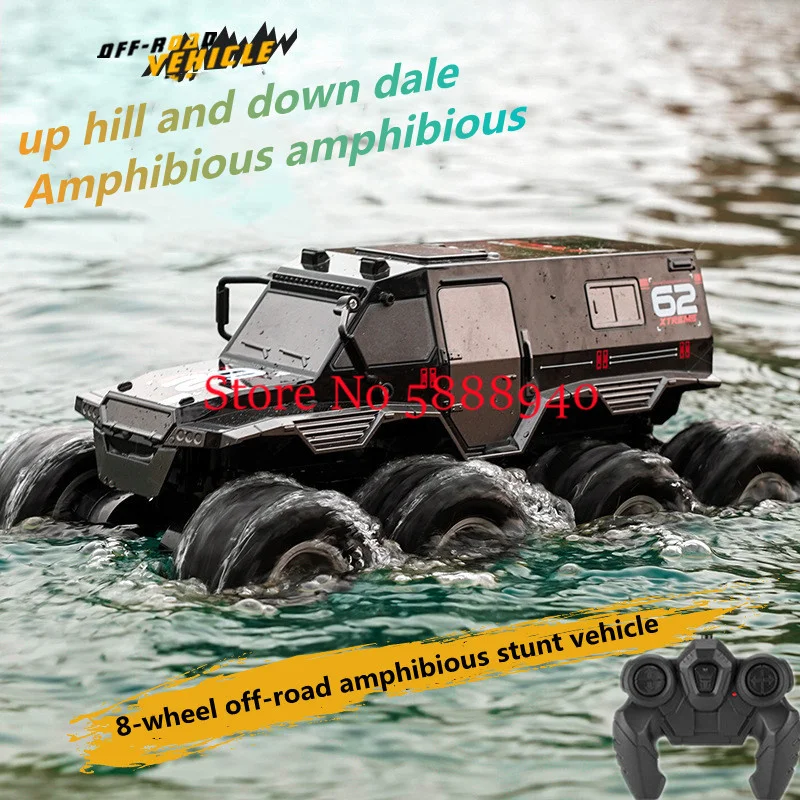 8WD Off-Road Amphibious Remote control Stunt Car Vehicle 1:14  360° Rotate 2 To 1 Waterproof Radio Control Climbing Truck Model