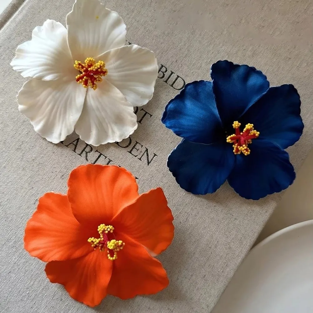 Egg Flower Hawaiian Flower Hair Clips Romantic Headdress Hibiscus Hairpins Decorative Bohemian Flower BB Clip for Women Girls - view 5