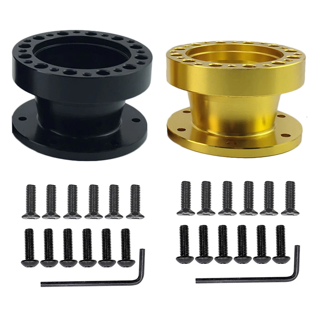 Universal Steering Wheel Hub Spacers 83mm 57mm 51mm Steering Wheel Hub Boss Kit Adapter Spacers Black/Gold Aluminum Auto Parts