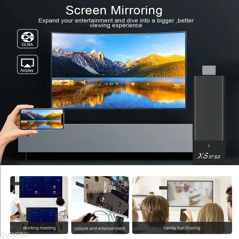 جهاز استقبال للتليفزيون الذكي XS97 S3 Set Top Box H313 Internet HDTV 4K يدعم 2.4G&5G لاسلكي واي فاي أندرويد 10 جهاز استقبال HDR TV مشغل الوسائط