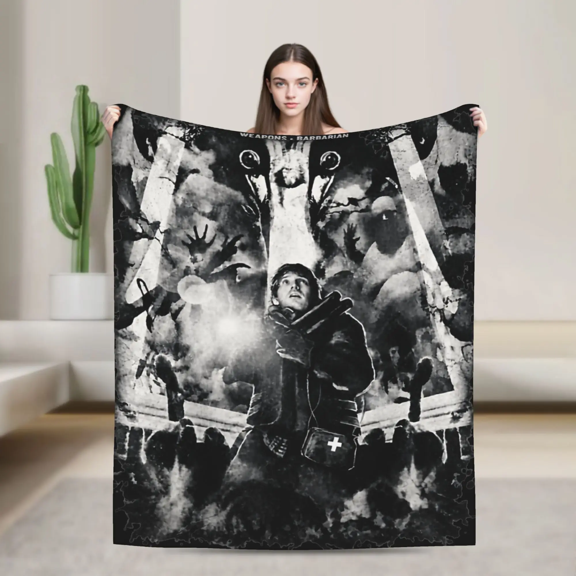 2026 RE Movie Bryan Horror Graphic Coral Fleece Plush Throw Blanket R-Residents Blankets for Bed Travel Ultra-Soft Bedroom Quilt