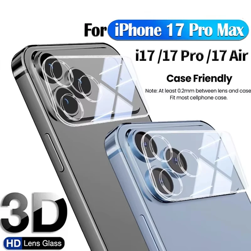 

5 шт., защитное стекло для объектива камеры для iPhone 17 Pro Max 17 Pro 17 Air 17Promax, закаленное стекло, полное покрытие, защитная пленка для камеры