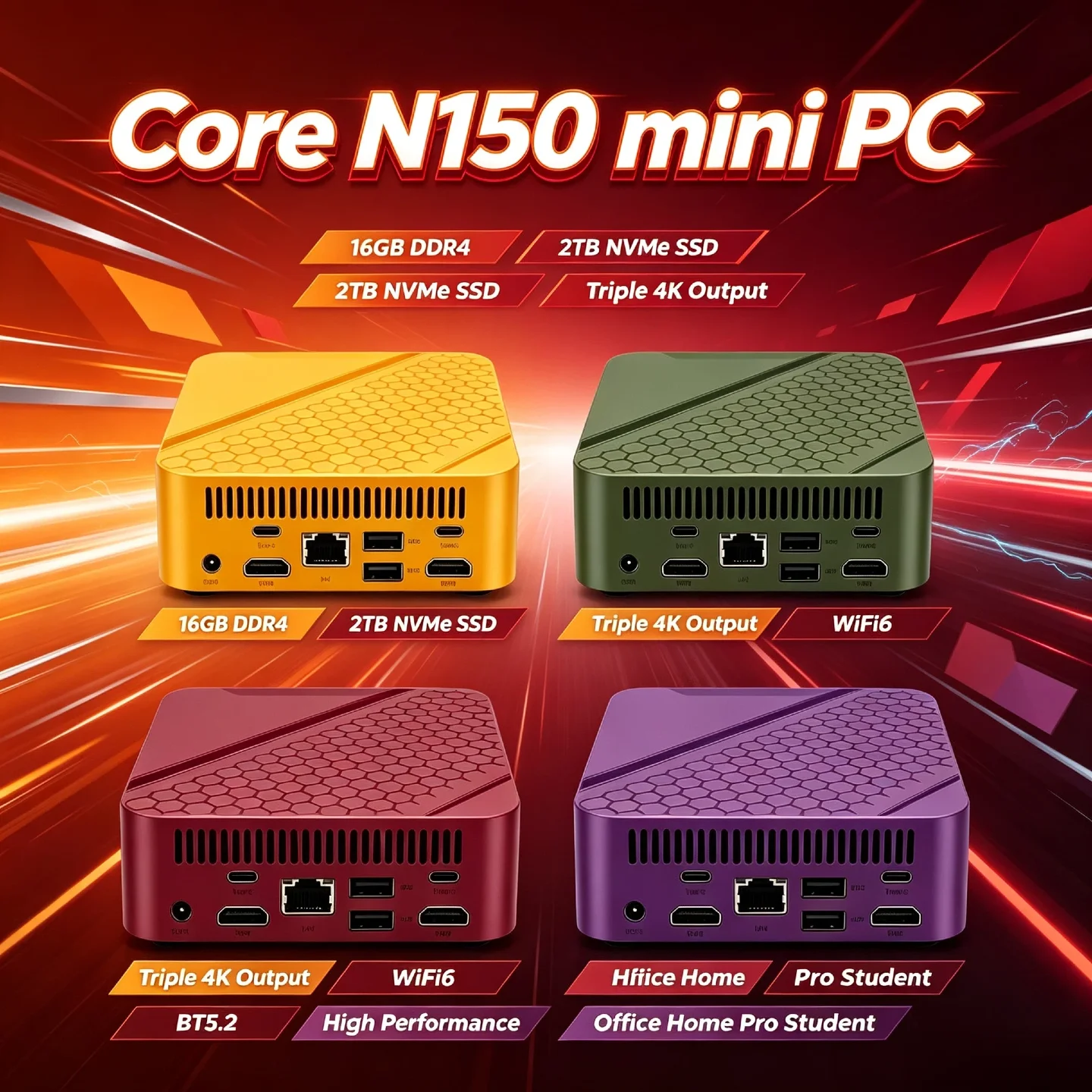 インテル-core-n150-ミニデスクトップ-16gb-ram-2tb-nvme-ssd-効率的な冷却-トリプル4k出力-wifi6-bt52-リモート-ホームオフィス-プロ-学生向け