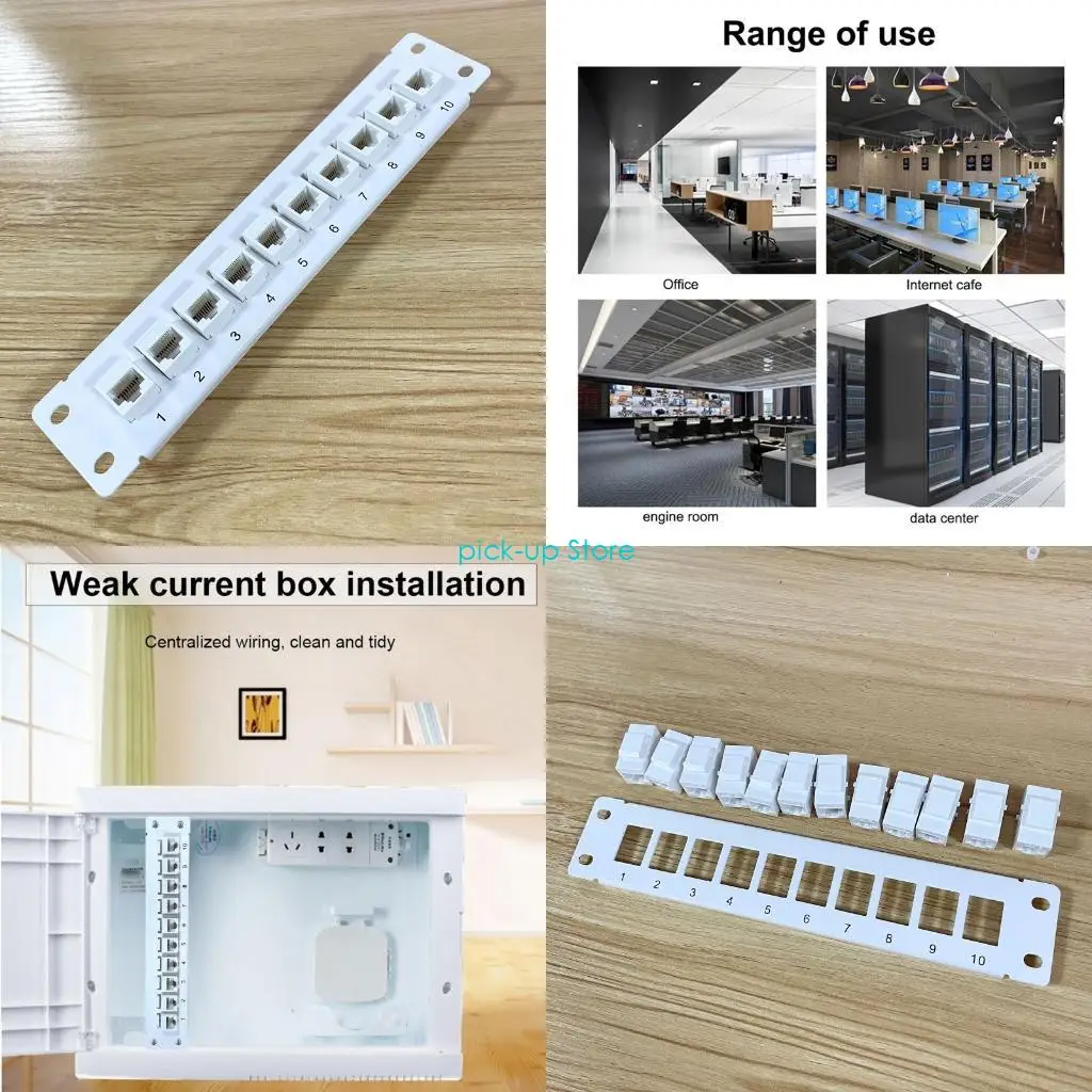 

Q5WA 19in Rackmount or Wall Mount 10 Port Patch Panel (CAT6 RJ45 Patch Panel)