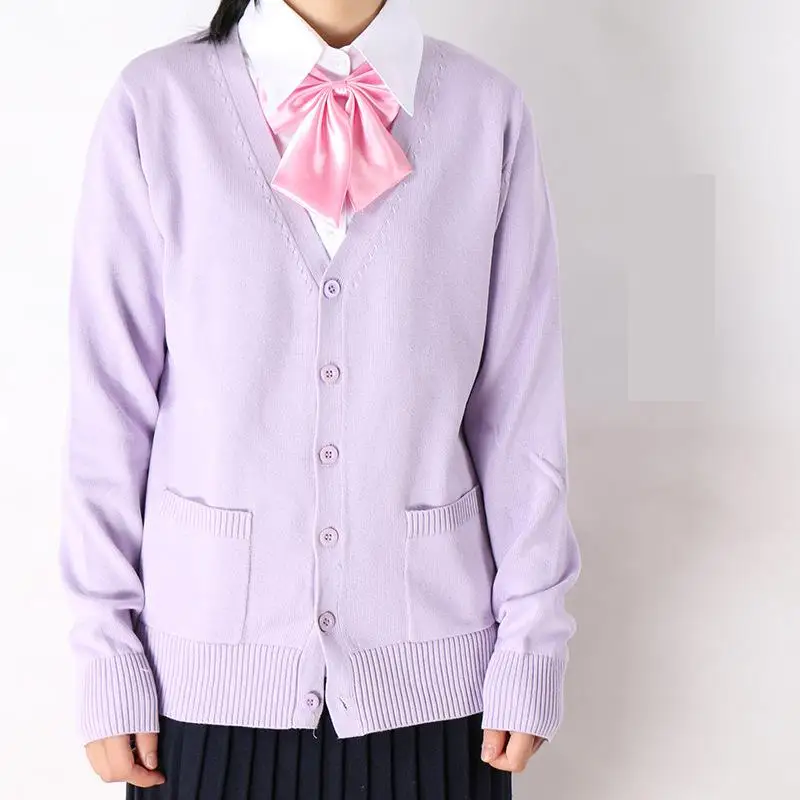 2024 New 17 Colors High Quality Japanese Style Student School Uniform Girl Women Sweater Long Sleeve JK School Uniform Cardigans