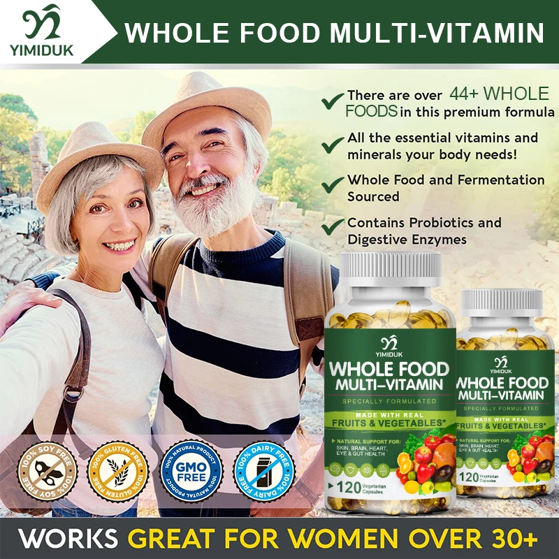 Whole Food Multivitamin Minerals Capsules Zinc & Vitamin D3 & K2 Improve Immunity Healthy