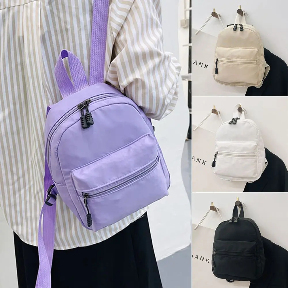 Women Nylon Fashion Small School Bags Female Bag Mini Backpacks White Rucksack