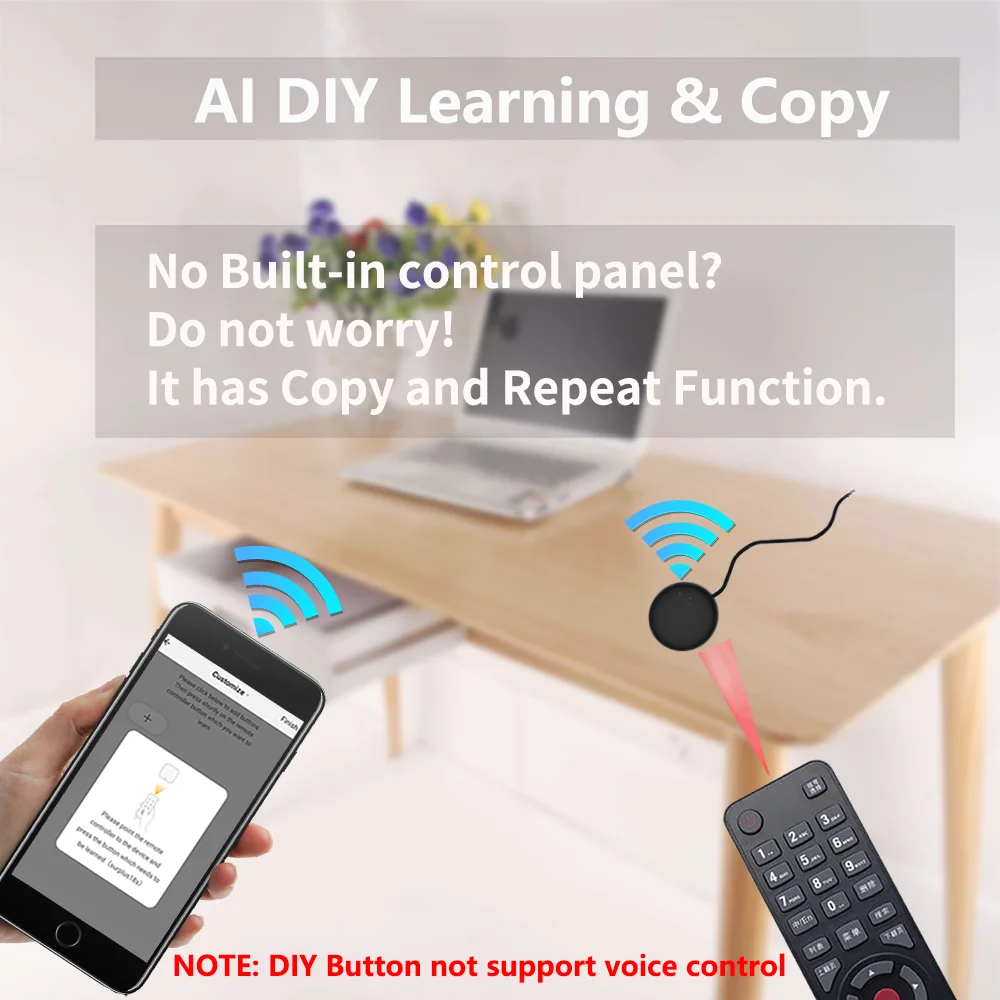 Tuya Remote Control WiFi cerdas IR, aplikasi kehidupan pintar ganti TV DVD AUD AC bekerja dengan Alexa Google rumah