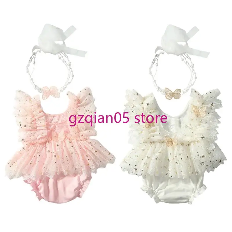 

N7ME Профессиональные новорожденные фотосессии костюм бабочка кружевные детали для комбинезон