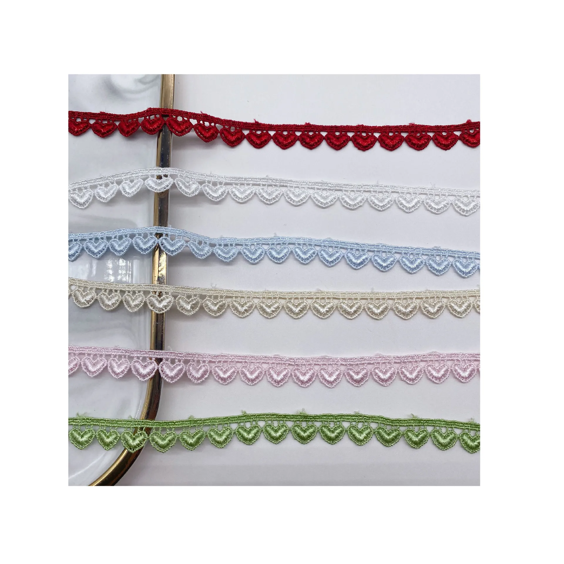 4Yards Geborduurde Multicolor Eenzijdige Liefde Kant Stof Trim Linten Diy Naaien Handgemaakte Garment Craft Materialen