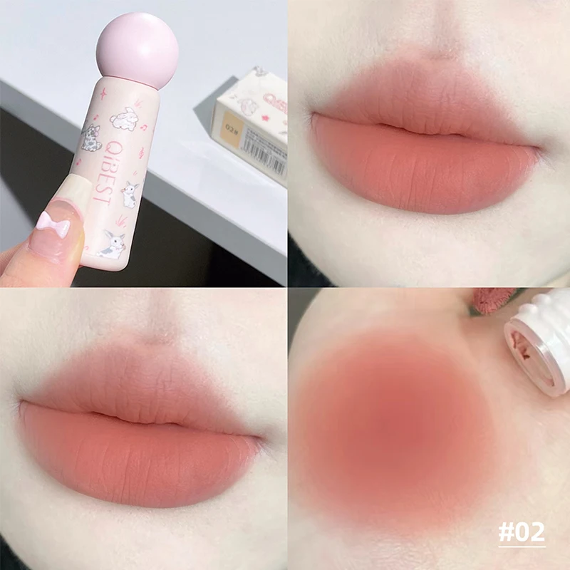 QIBEST Leuke Fluwelen Matte Lip Modder Waterdichte non-stick Lip Vlek Langdurige Hooggepigmenteerde Lippenstift Tint Koreaanse Cosmetica