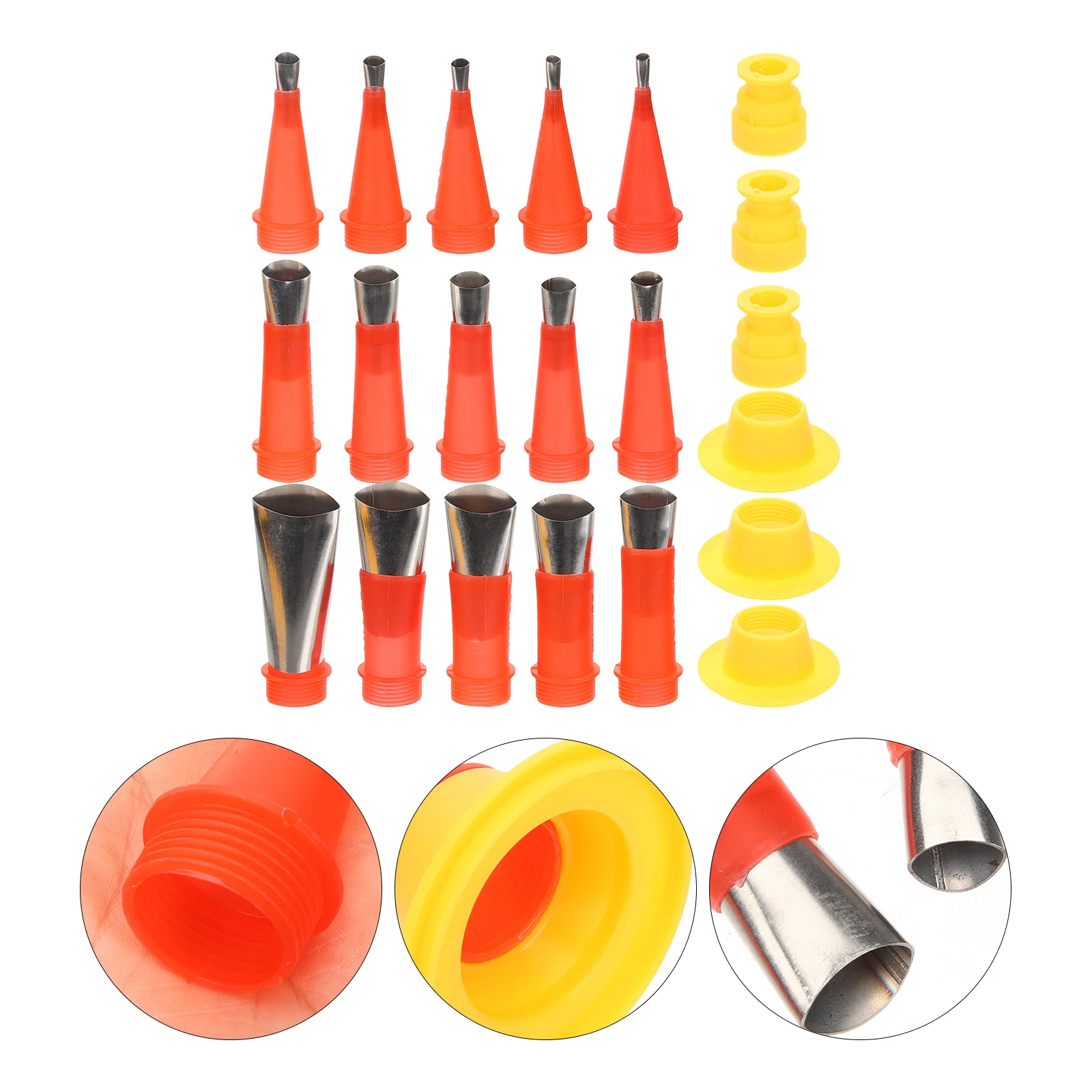 

1 Set Stainless Steel Silicone Caulking Nozzle Tool Kit Replaceable Base Multiple Sizes Caulking Finisher Applicator For Sink