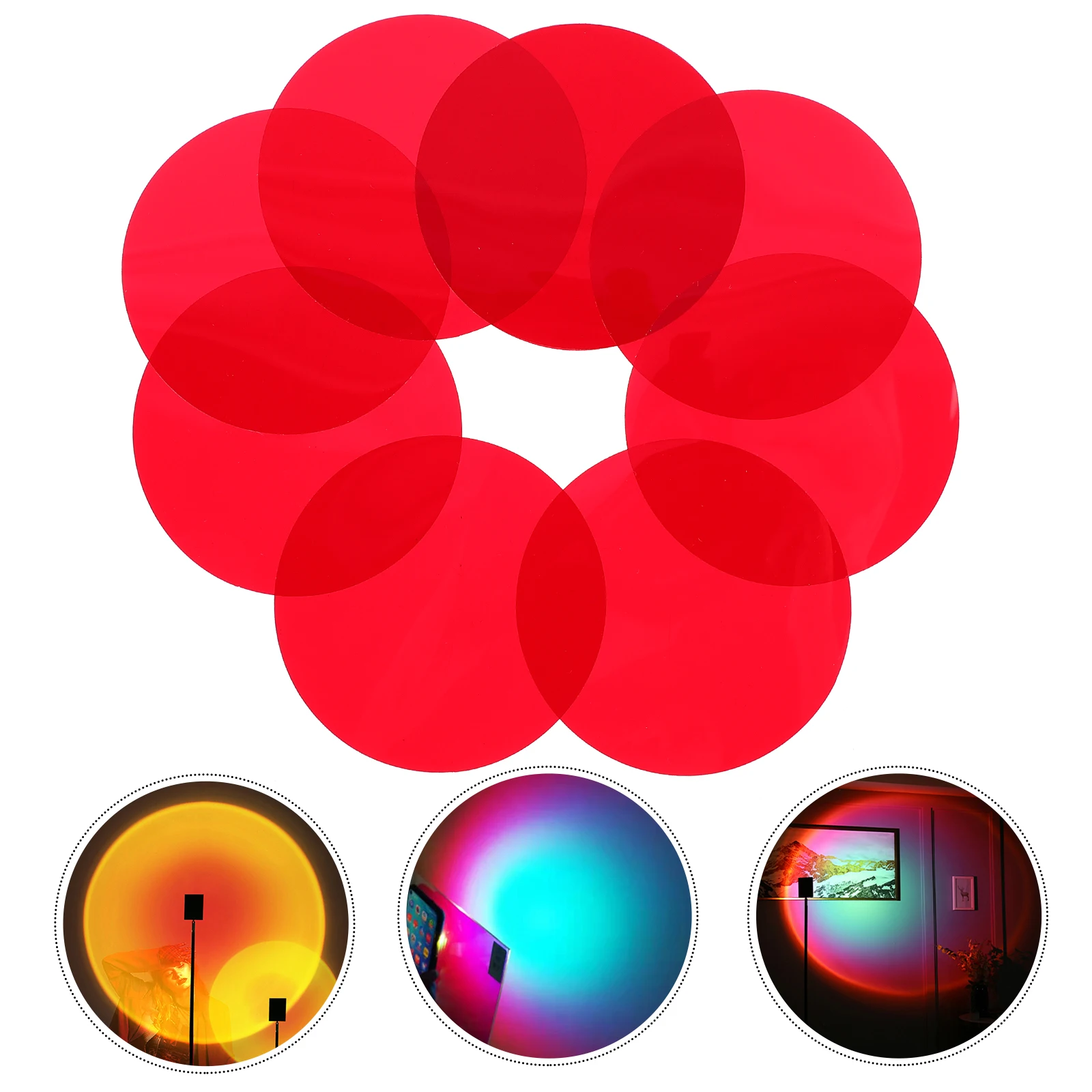 

10 Pcs Sunset Film Colour Filter Transparent Gel 66mm Size Light Weight Portable Storage Delicate Colors Good Transmittance