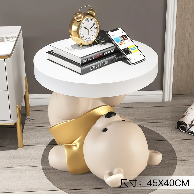 Home Decor Vitality Bear Statues Coffee Table Living Room Decorative Creative Cartoon Animals Side Table Bedside Cupboard