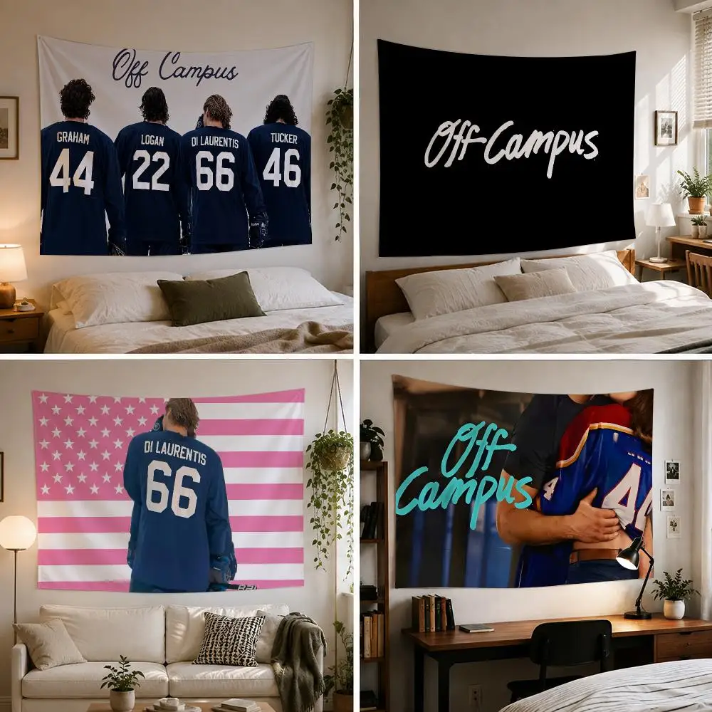 Off C-Campus 2026 TV Show Tapestry Custom Living Bedroom Party Dormitory Interior Wall Bohemian Decoration Attached Clip