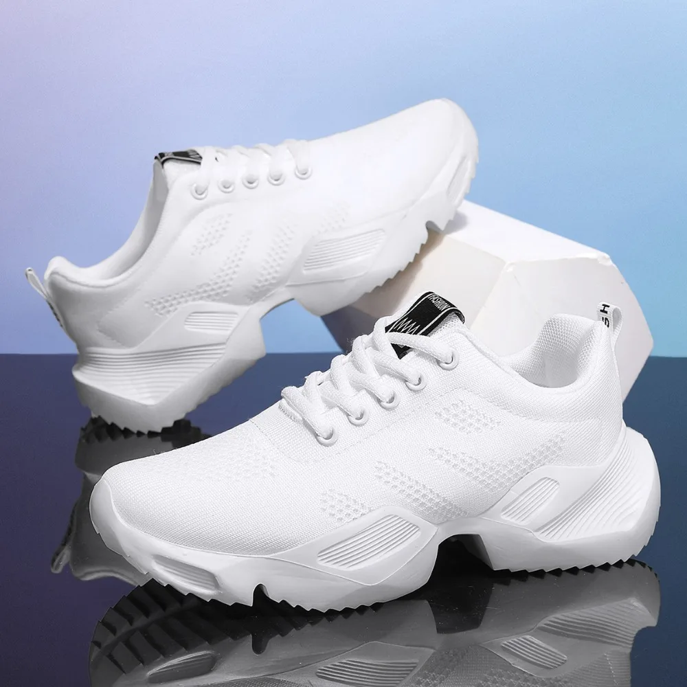 

Y2k 2026 New Men's Chunky Sneakers Breathable Knit Platform Dad Shoes Non-Slip Casual Sports Running Shoes for Streetwear Women