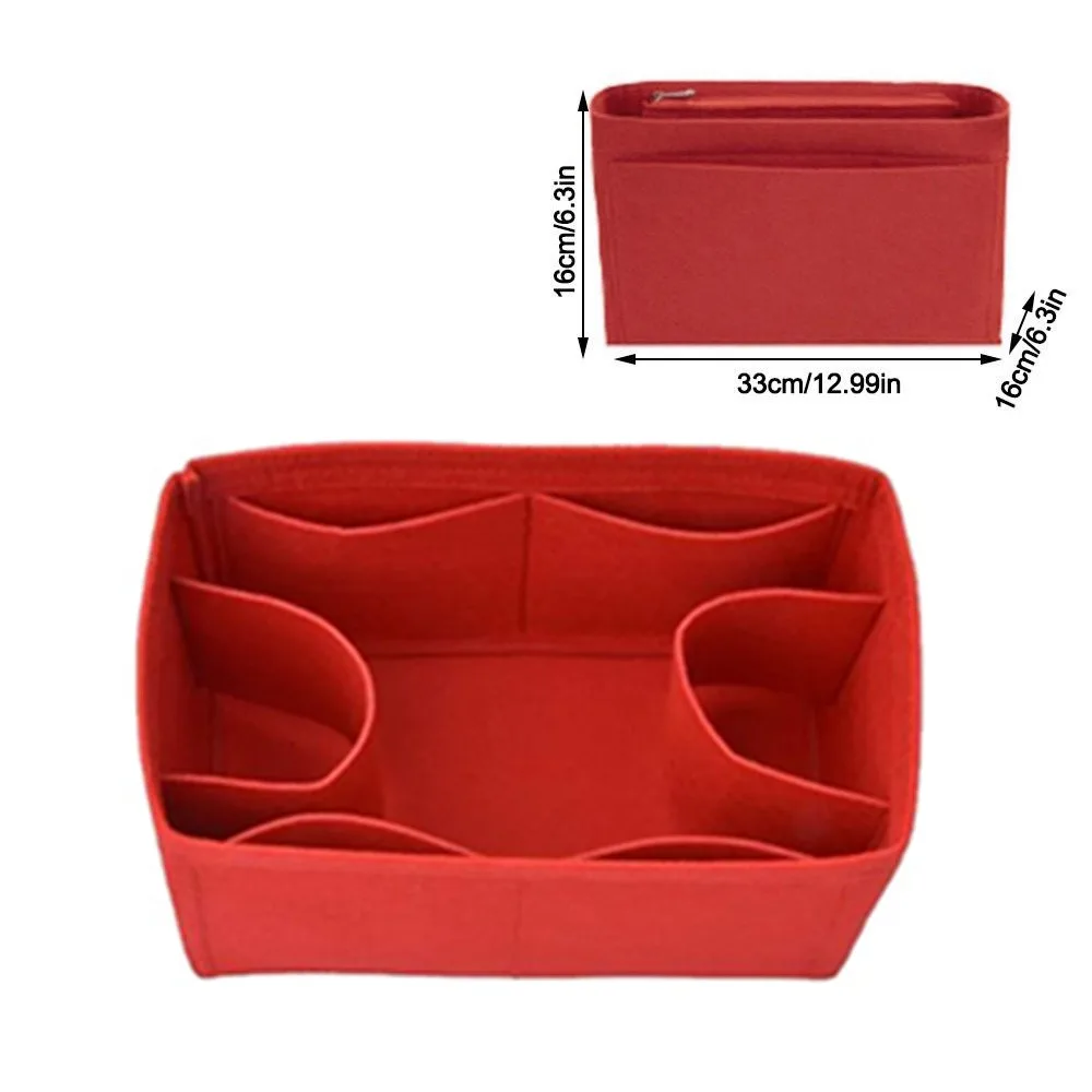 Durable Felt Insert Bag Large Capacity Multi-Pocket Handbag Organizer Storage Bag for LV Speedy25/30/35/Gentlewoman Travel