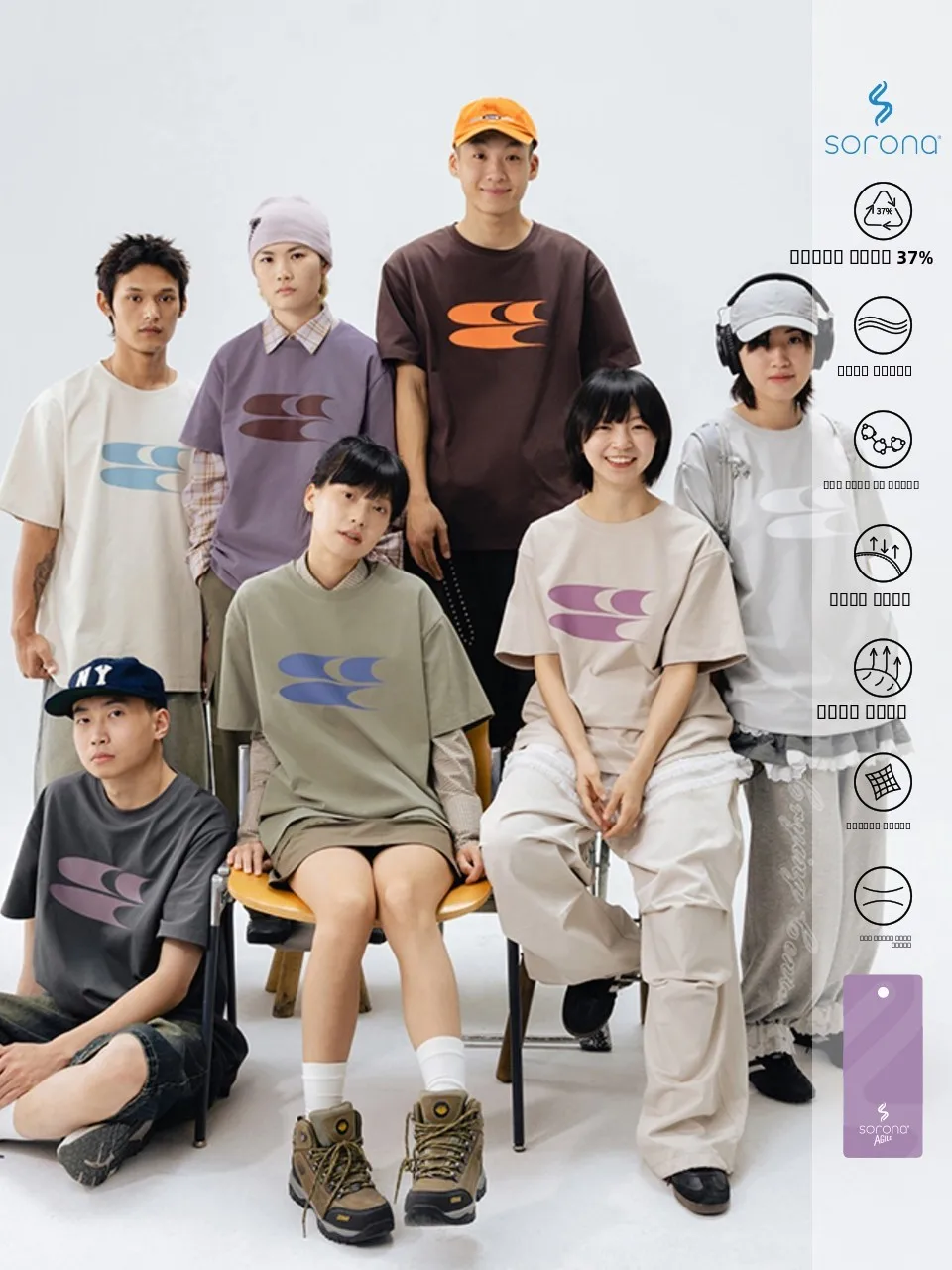 

Classic Stand Logo T-irt Loose round Ne Couple New Color Version Crnenter Youthful Sle ort Sve Cotton Polye...