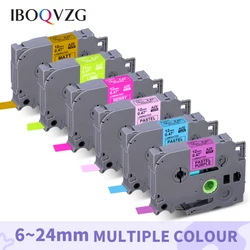 IBOQVZG P-touch Label Tapes Purple Blue Pink Yellow Compatible for Brother Tze231 TZe 231 MQF31 MQ531 MQE31 Laminated Cassette