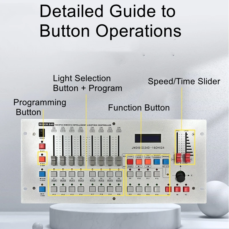 

DMX512 Controller for Beam Lights, Par Lights, Moving Head Lights, and Bar, Wedding, and Stage Lighting Dimmers