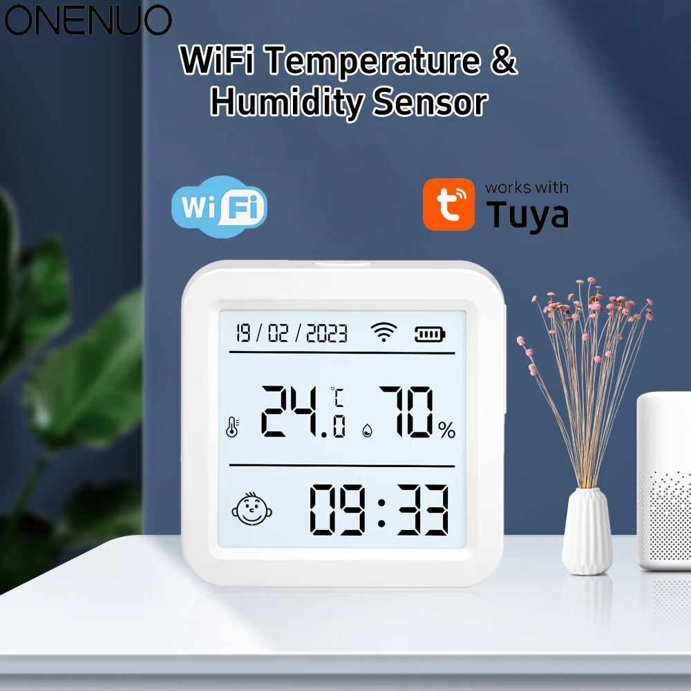 

Tuya Wi-Fi датчик температуры и влажности Smart Life подсветка гигрометр термометр датчик поддержка Alexa Google Home Assistant