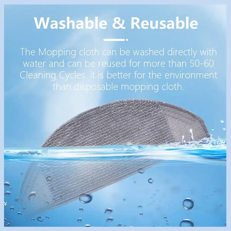 

AS63-6 Pcs Mop Pad Washable Mop Cloth Pads Compatible For Eufy X8 Hybrid Robot Vacuum Cleaners Replacement Parts Accessories