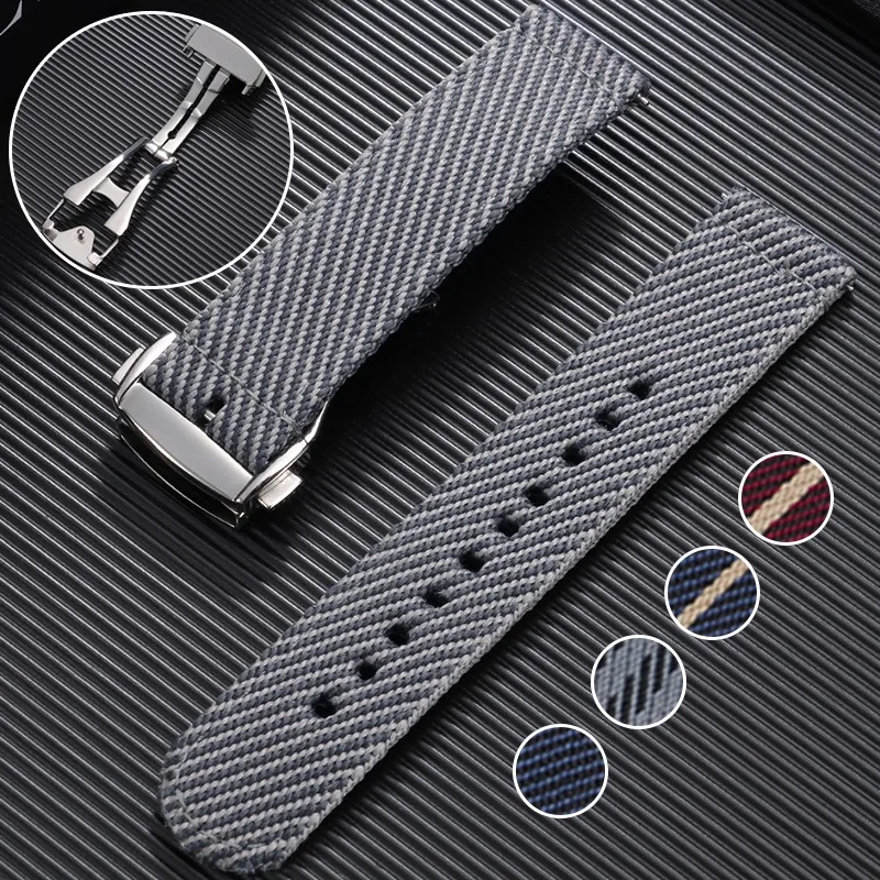 20mm Folding Buckle Nylon Watch Straps Woven Canvas Fabric Watch BandQuick Release Bracelet Fashion Wristbelt Bands Accessories