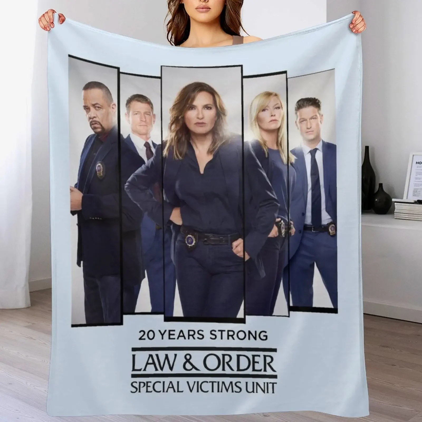 

20 Years Strong - Law & Order SVU Throw Blanket Soft Big Thermal Custom Shaggy Blankets