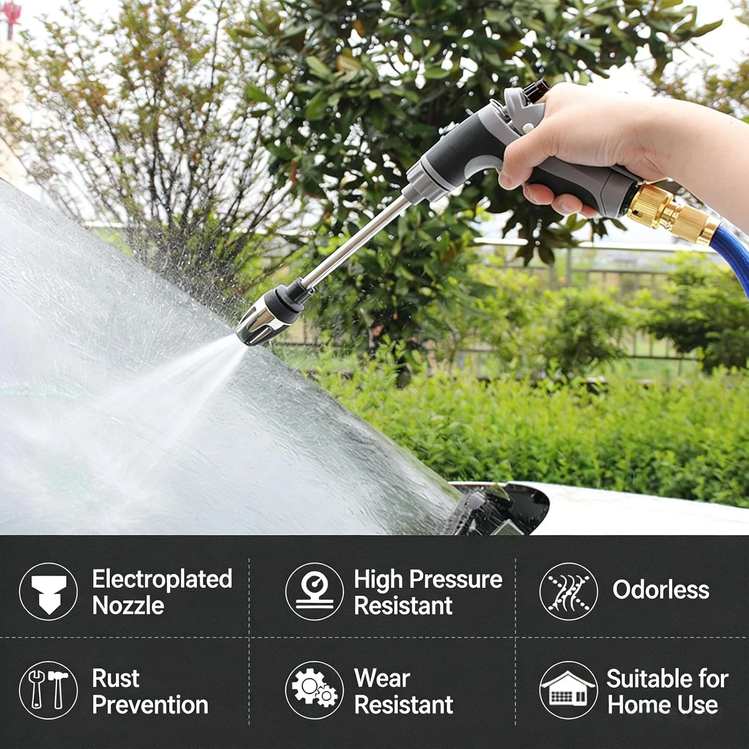 1Set High-Pressure Car Wash Foam Gun, Adjustable Spray Nozzle for Car Cleaning, Watering, Include Pressure Spray Bottle image 4