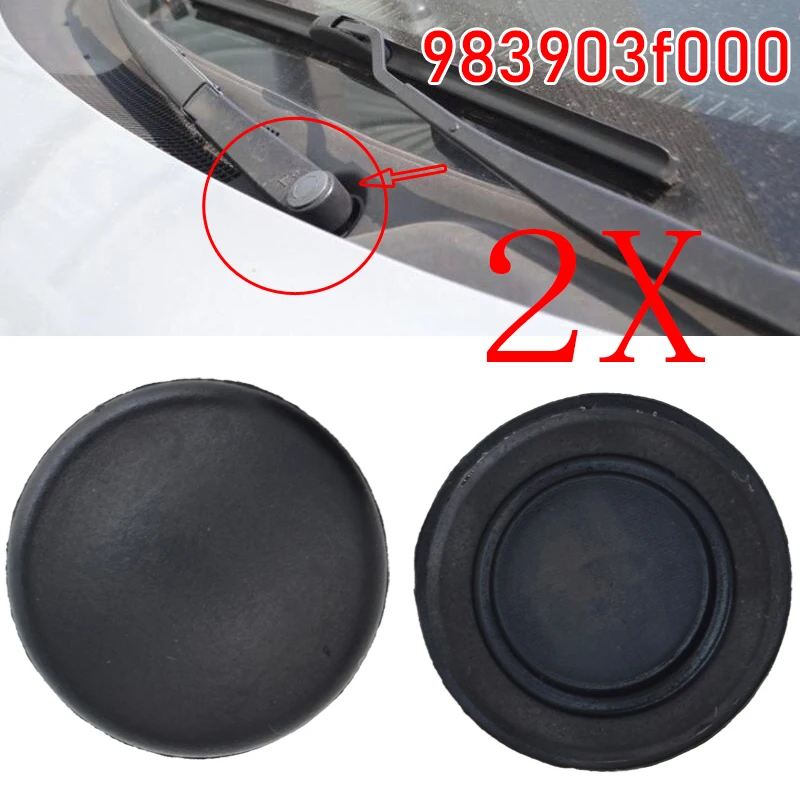 2x Car Front Wiper Arm Nut Cover Cap Bolt For Hyundai Accent I30 Elantra Santa Fe Sonata Veracruz Genesis Coupe