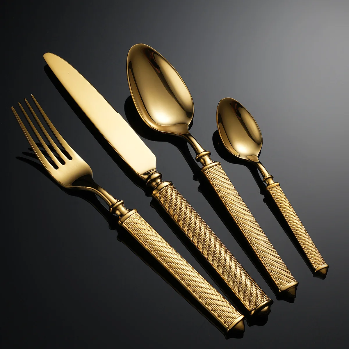 

304 stainless steel forging hotel home dessert spoon coffee spoon tableware cowhide cutlery spoon set high-grade