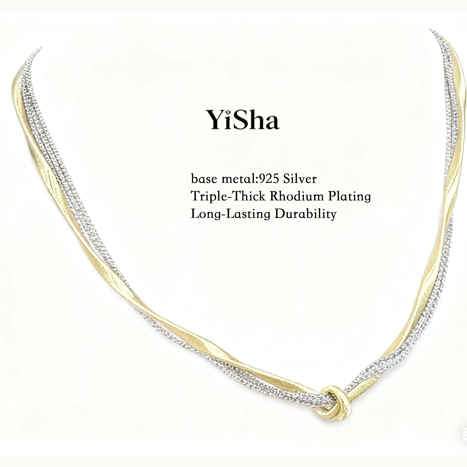 

Thick Rhodium Plated 925 Sterling Silver With Exquisite Italian Margaret Necklace