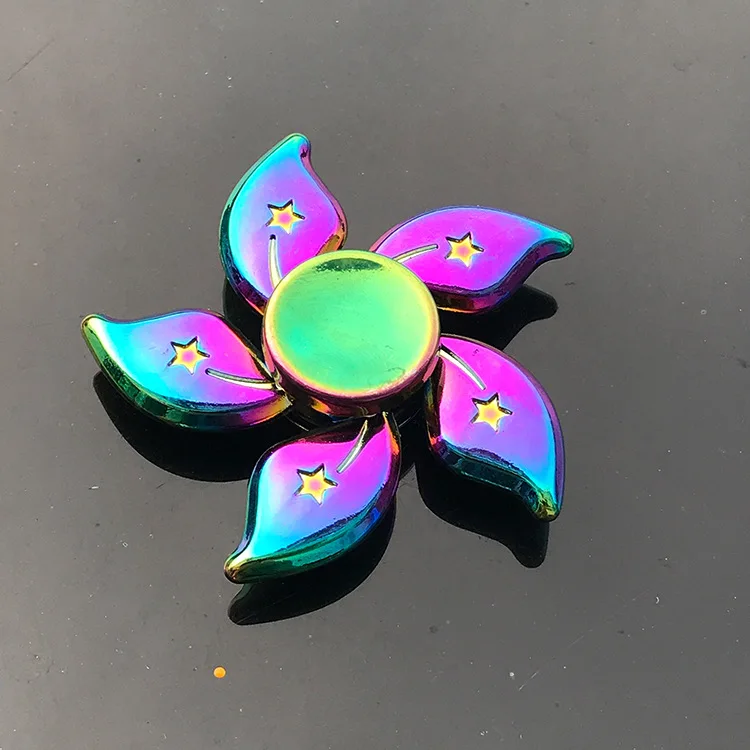 Neuer Metall-Regenbogen-Fidget-Spinner mit Farbverlauf R188 Geräuscharmes Lager EDC Handspinner Fingerspitzen-Gyro Anti-Angst Erwachsenenspielzeug Geschenke